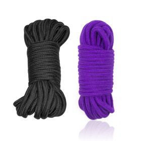 Shibari Soft Bondage Rope 2pk (Option: Black & Purple)