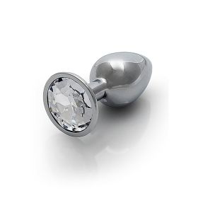 Shots Ouch! Round Gem Butt Plug Small (Option: Silver/Diamond)