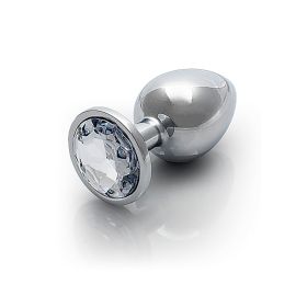 Shots Ouch! Round Gem Butt Plug Large (Option: Silver/Diamond)