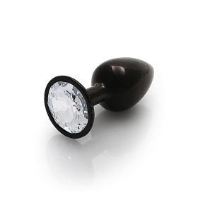 Shots Ouch! Round Gem Butt Plug Small (Option: Gunmetal/Diamond)