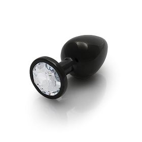 Shots Ouch! Round Gem Butt Plug Large (Option: Gunmetal/Diamond)