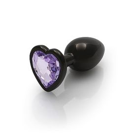 Shots Ouch! Heart Gem Butt Plug Small (Option: Gunmetal/Amethyst)